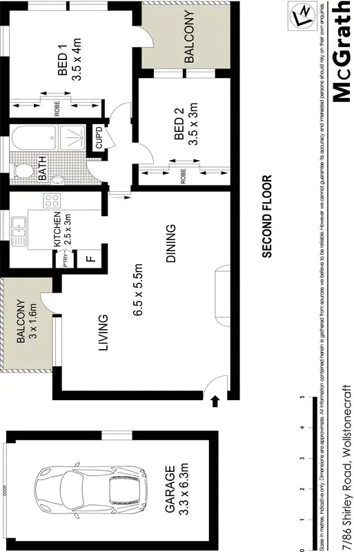 Floorplan of Homely apartment listing, 7/86 Shirley Road, Wollstonecraft NSW 2065
