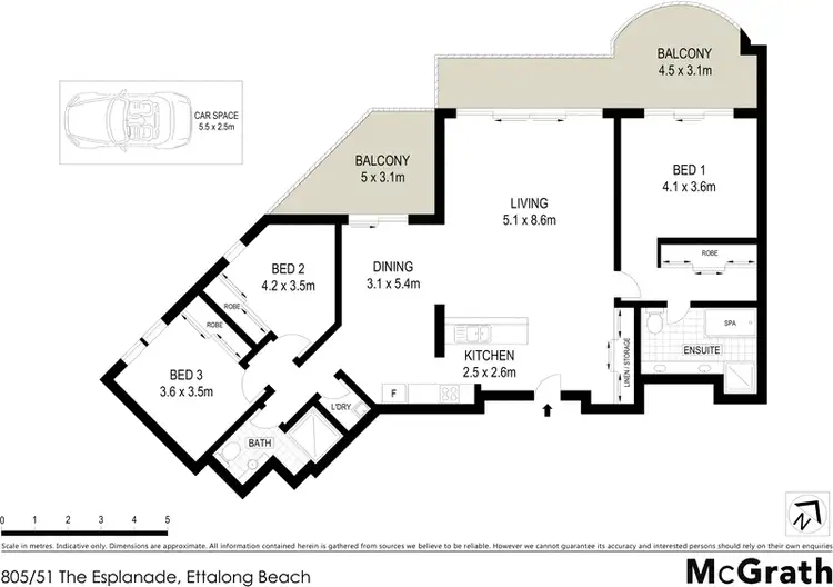 Floorplan of Homely apartment listing, 805/51 The Esplanade, Ettalong Beach NSW 2257