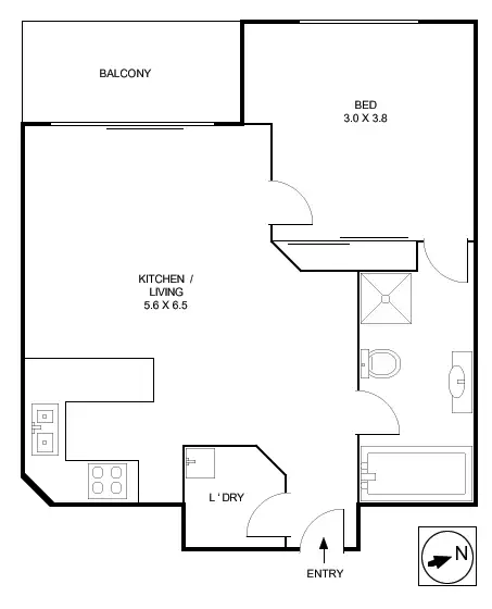 Floorplan of Homely apartment listing, 43/256 Lawrence Street, Alexandria NSW 2015