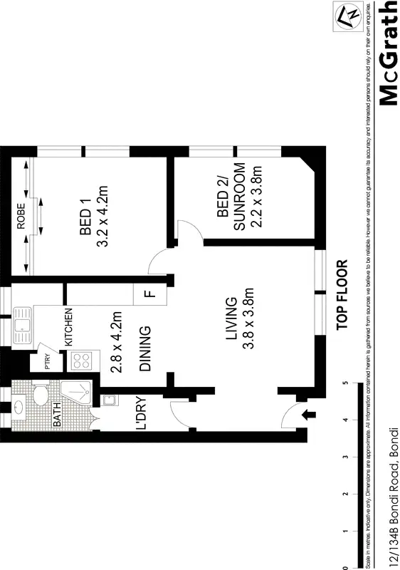 Floorplan of Homely apartment listing, 12/134B Bondi Road, Bondi NSW 2026