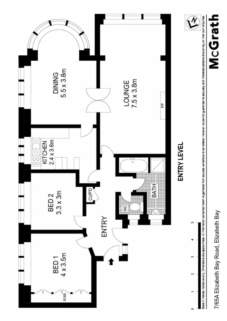 Floorplan of Homely apartment listing, 7/65A Elizabeth Bay Road, Elizabeth Bay NSW 2011