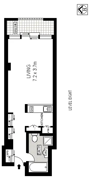 Floorplan of Homely studio listing, 626/187 Kent Street, Sydney NSW 2000