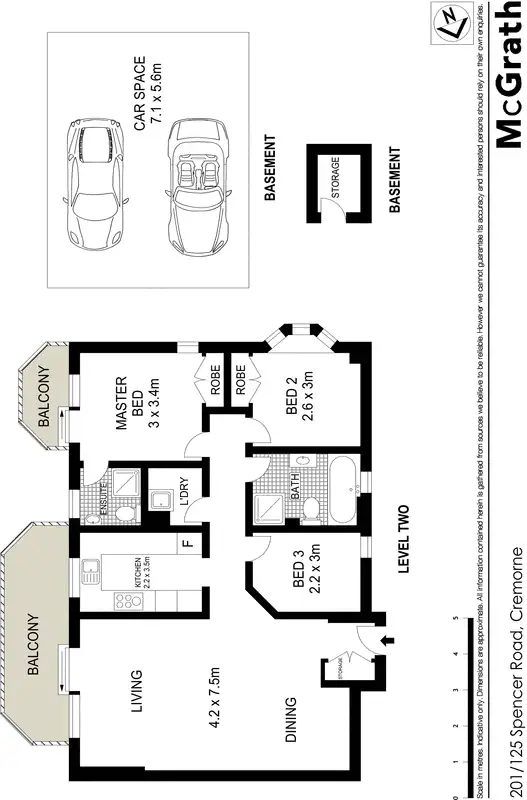 Floorplan of Homely apartment listing, 201/125 Spencer Road, Cremorne NSW 2090