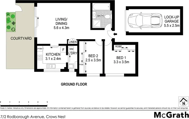 Floorplan of Homely apartment listing, 7/2 Rodborough Avenue, Crows Nest NSW 2065