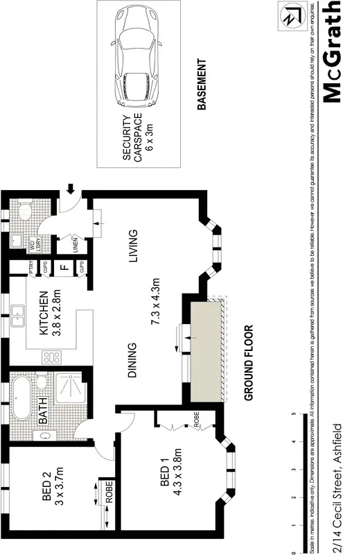 Floorplan of Homely apartment listing, 2/14 Cecil Street, Ashfield NSW 2131