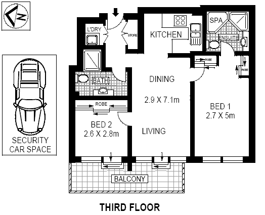 Floorplan of Homely apartment listing, 307/34 Alison Road, Randwick NSW 2031