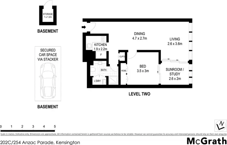 Floorplan of Homely apartment listing, 202C/254 Anzac Parade, Kensington NSW 2033