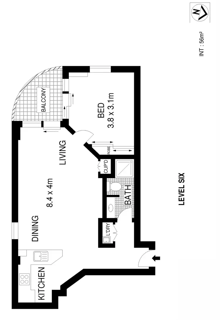 Floorplan of Homely apartment listing, D601/26 Point Street, Pyrmont NSW 2009