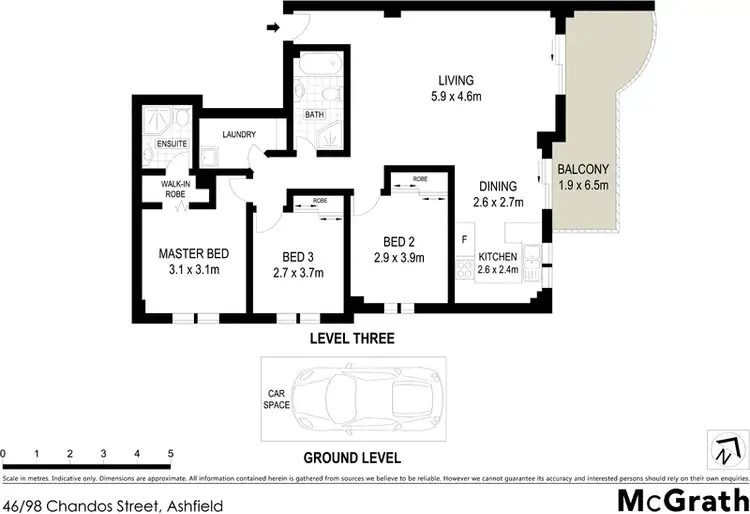 Floorplan of Homely apartment listing, 46/98 Chandos Street, Ashfield NSW 2131