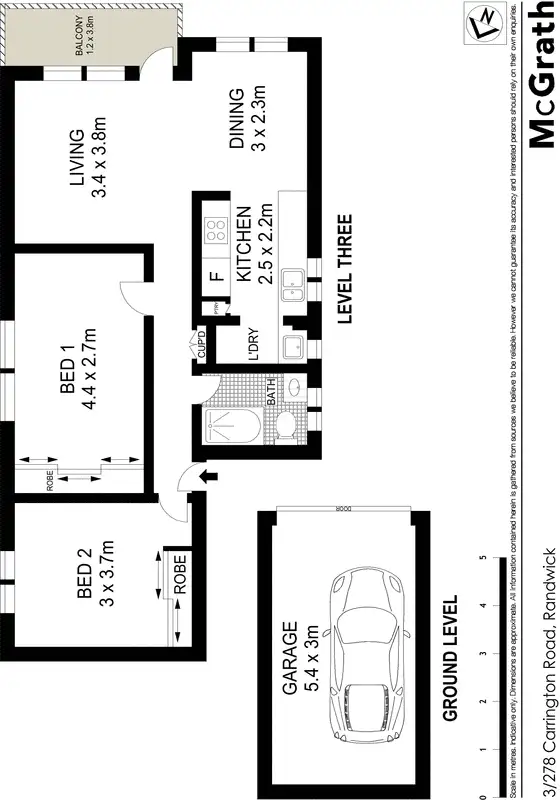 Floorplan of Homely apartment listing, 3/278 Carrington Road, Randwick NSW 2031