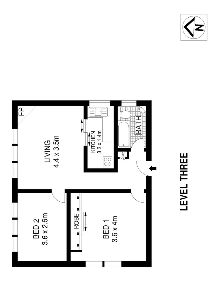 Floorplan of Homely apartment listing, 9/94 Coogee Bay Road, Coogee NSW 2034