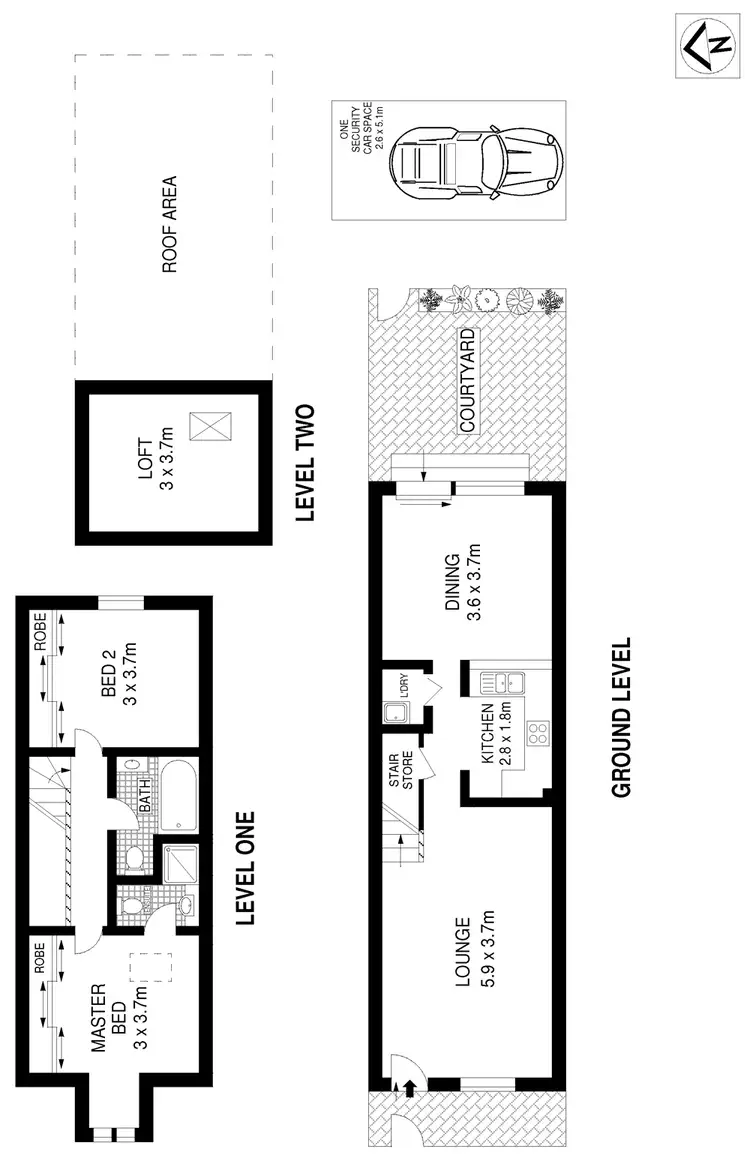 Floorplan of Homely townhouse listing, 4 Smiths Lane, Erskineville NSW 2043