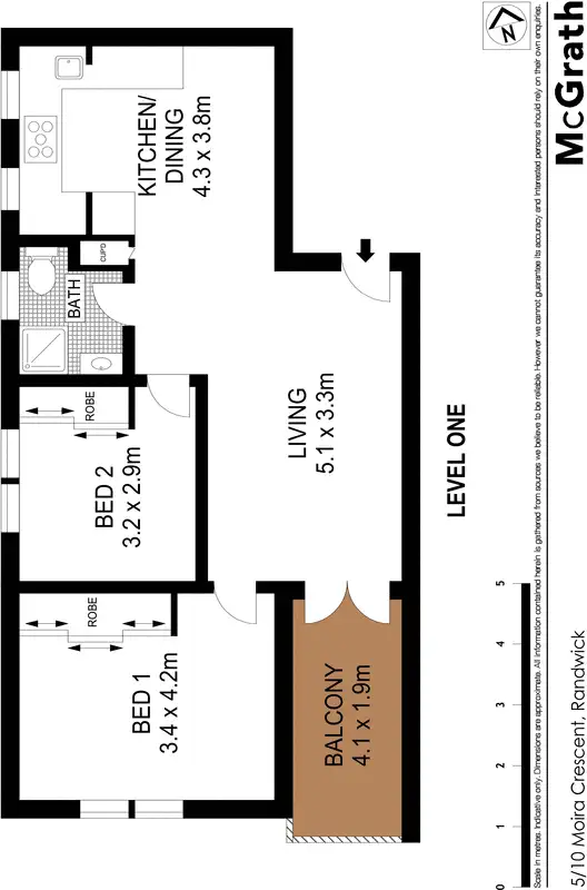 Floorplan of Homely apartment listing, 5/10 Moira Crescent, Clovelly NSW 2031