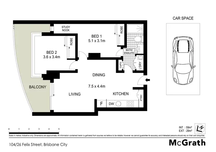 Floorplan of Homely apartment listing, 104/26 Felix Street, Brisbane City QLD 4000