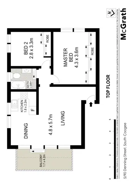 Floorplan of Homely apartment listing, 5/90 Denning Street, South Coogee NSW 2034
