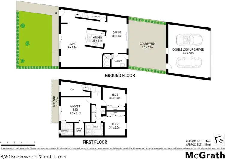 Floorplan of Homely townhouse listing, 8/60 Boldrewood Street, Turner ACT 2612