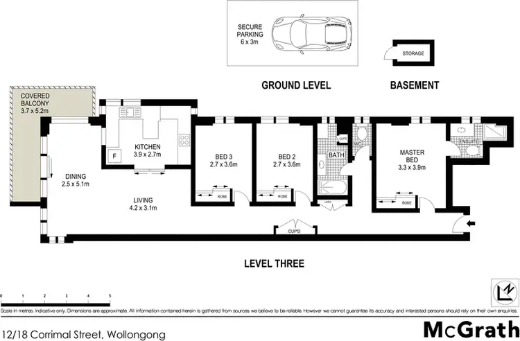 Floorplan of Homely apartment listing, 12/18 Corrimal Street, Wollongong NSW 2500