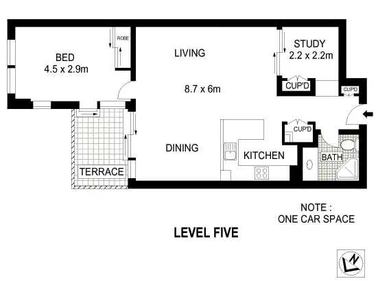 Floorplan of Homely apartment listing, B504/24 Point Street, Pyrmont NSW 2009