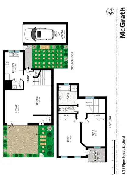 Floorplan of Homely townhouse listing, 6/51 Piper Street, Lilyfield NSW 2040