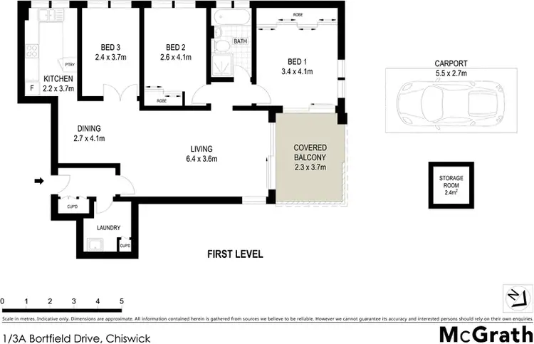 Floorplan of Homely apartment listing, 1/3A Bortfield Drive, Chiswick NSW 2046
