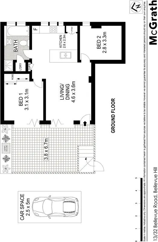 Floorplan of Homely apartment listing, 13/32 Bellevue Road, Bellevue Hill NSW 2023