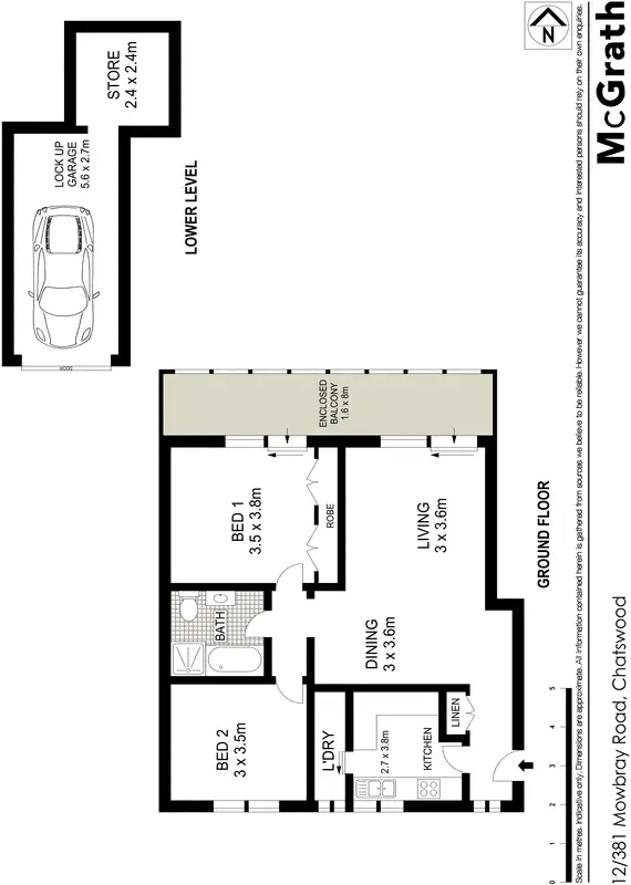 Floorplan of Homely apartment listing, 12/381 Mowbray Road, Chatswood NSW 2067