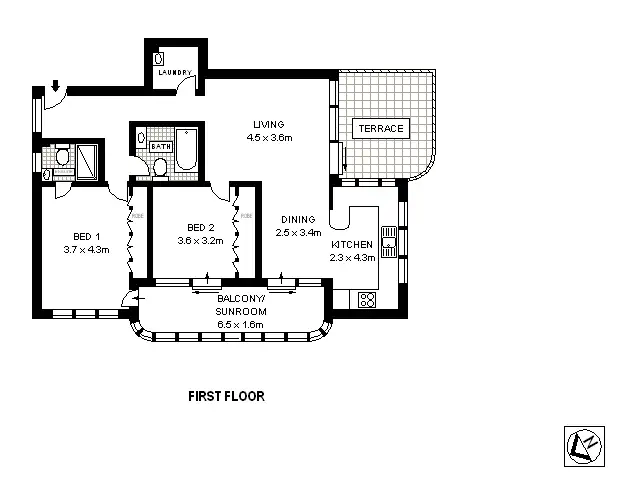 Floorplan of Homely apartment listing, 12/7 Severn Street, Maroubra NSW 2035