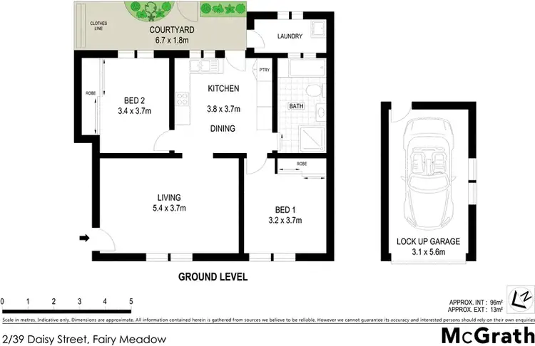 Floorplan of Homely apartment listing, 2/39 Daisy Street, Fairy Meadow NSW 2519