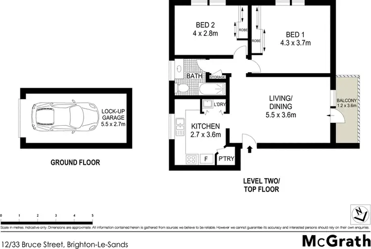 Floorplan of Homely apartment listing, 12/33 Bruce Street, Brighton-le-sands NSW 2216
