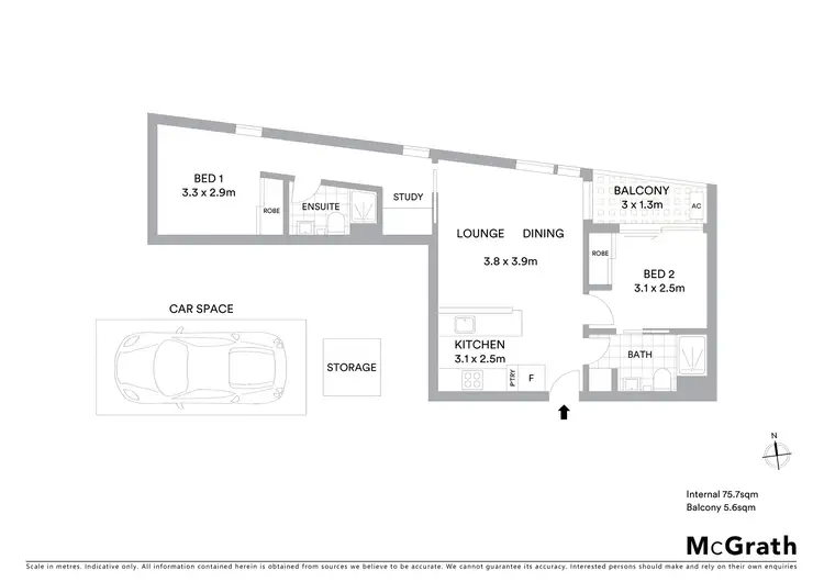 Floorplan of Homely apartment listing, 502/525 Mt Alexander Road, Moonee Ponds VIC 3039