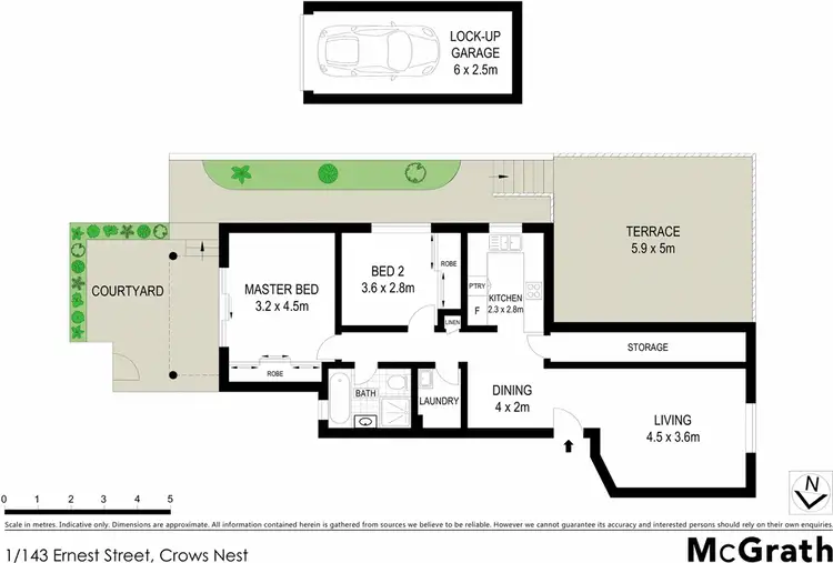 Floorplan of Homely apartment listing, 1/143 Ernest Street, Crows Nest NSW 2065