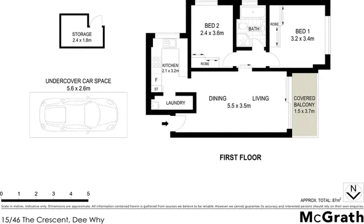 Floorplan of Homely apartment listing, 15/46 The Crescent, Dee Why NSW 2099