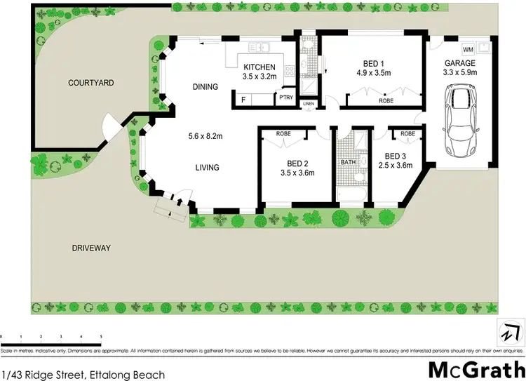 Floorplan of Homely villa listing, 1/43 Ridge Street, Ettalong Beach NSW 2257