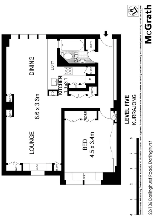 Floorplan of Homely apartment listing, 22/136 Darlinghurst Road, Darlinghurst NSW 2010