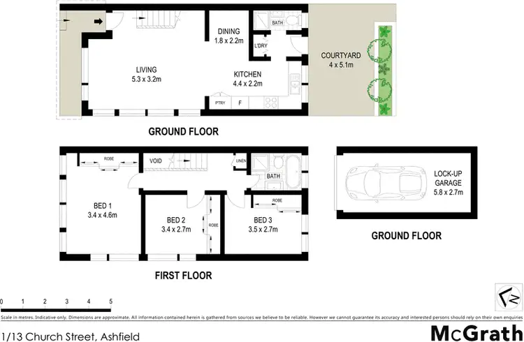 Floorplan of Homely townhouse listing, 1/13 Church Street, Ashfield NSW 2131