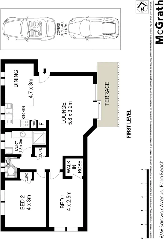 Floorplan of Homely apartment listing, 6/66 Sarawak Avenue, Palm Beach QLD 4221
