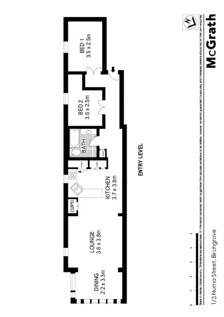 Floorplan of Homely apartment listing, 1/3 Numa Street, Birchgrove NSW 2041