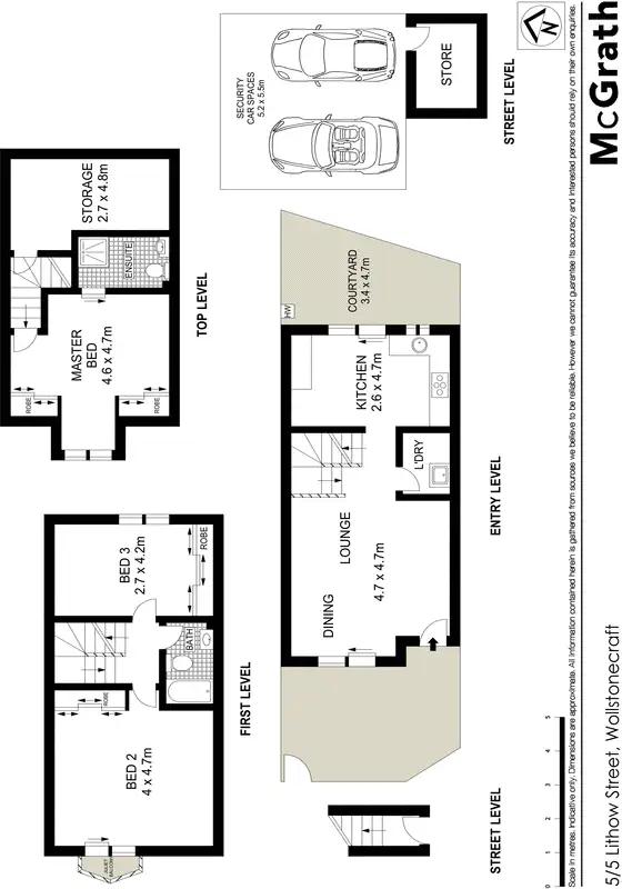 Floorplan of Homely townhouse listing, 5/5 Lithgow Street, Wollstonecraft NSW 2065