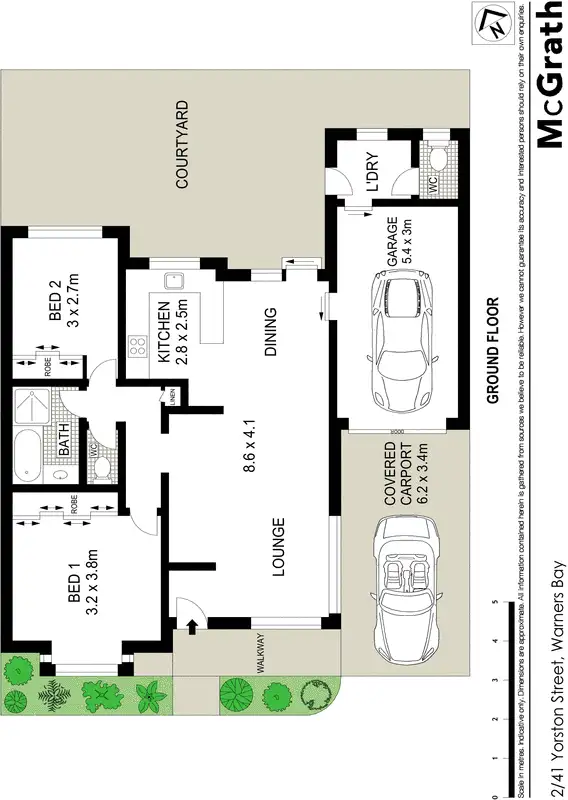 Floorplan of Homely villa listing, 2/41 Yorston Street, Warners Bay NSW 2282