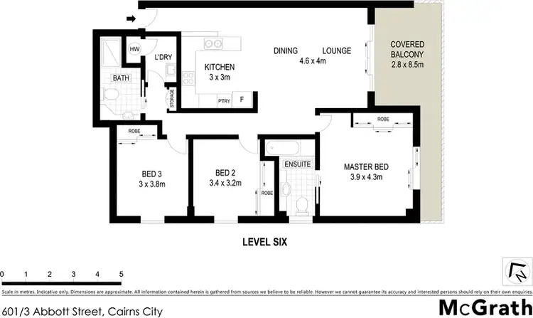 Floorplan of Homely apartment listing, 601/3 Abbott Street, Cairns City QLD 4870