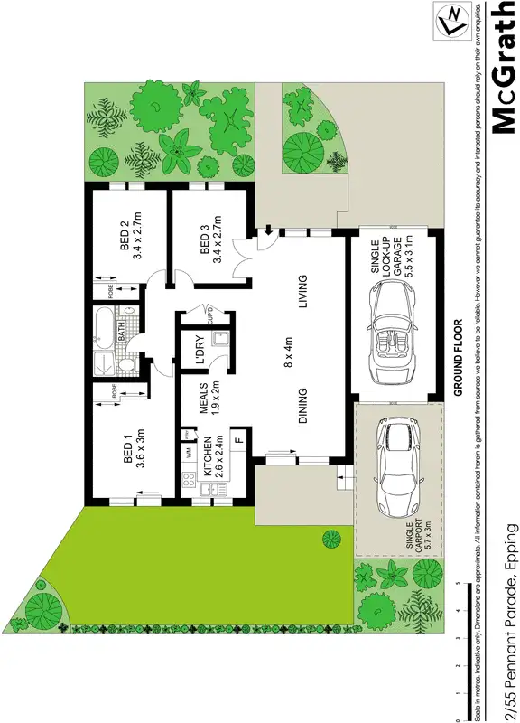 Floorplan of Homely villa listing, 2/55 Pennant Parade, Epping NSW 2121