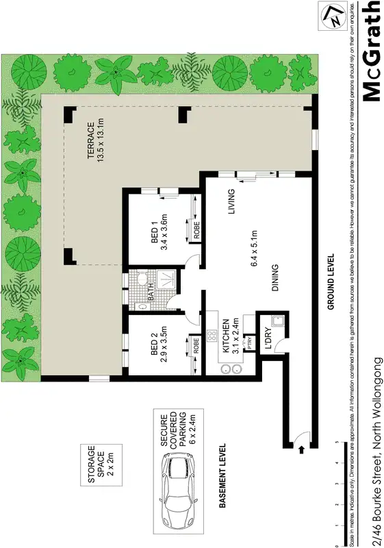 Floorplan of Homely apartment listing, 2/46 Bourke Street, North Wollongong NSW 2500