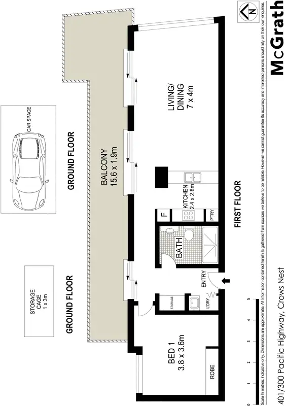 Floorplan of Homely apartment listing, 401/300 Pacific Highway, Crows Nest NSW 2065