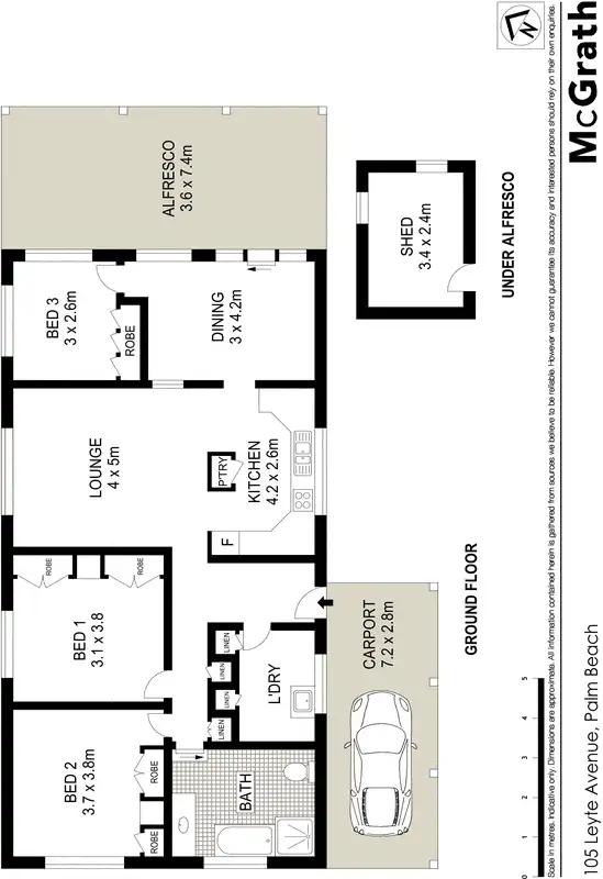 Floorplan of Homely house listing, 105 Leyte Avenue, Palm Beach QLD 4221