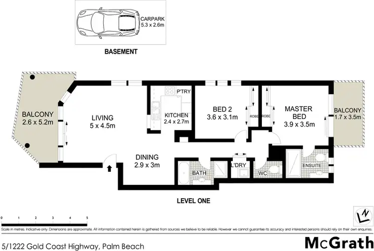 Floorplan of Homely apartment listing, 5/1222 Gold Coast Highway, Palm Beach QLD 4221