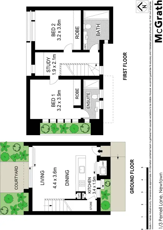 Floorplan of Homely townhouse listing, 1/3 Pemell Lane, Newtown NSW 2042