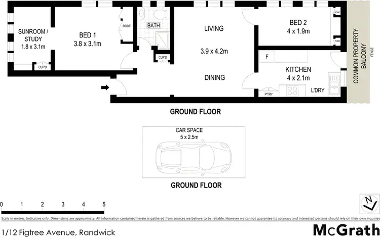 Floorplan of Homely apartment listing, 1/12 Figtree Avenue, Randwick NSW 2031