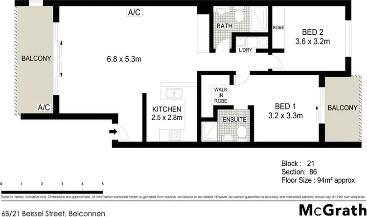 Floorplan of Homely apartment listing, 6B/21 Beissel Street, Belconnen ACT 2617