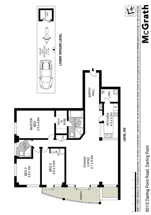 Floorplan of Homely apartment listing, 601/2 Darling Point Road, Darling Point NSW 2027