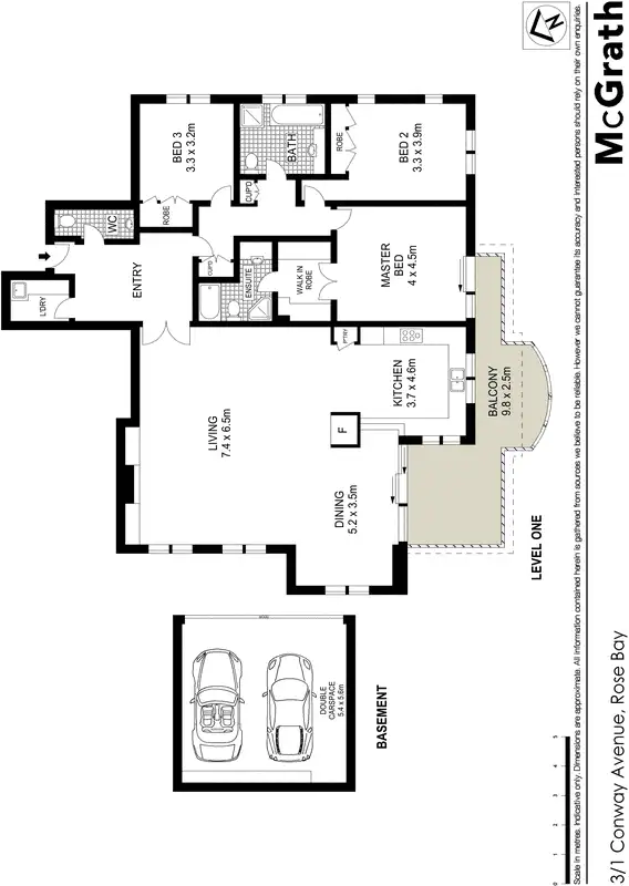 Floorplan of Homely apartment listing, 3/1 Conway Avenue, Rose Bay NSW 2029